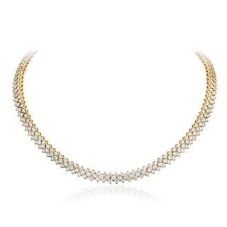 A Three-Row Diamond Riviere Necklace, Italian