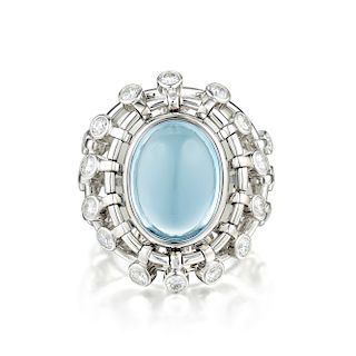 Christian Dior Sultane Aquamarine and Diamond Ring