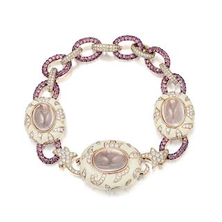 Nouvelle Bague Diamond Sapphire and Quartz Bracelet