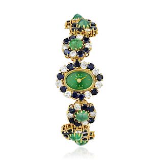 Bulova Sapphire Emerald and Diamond Watch