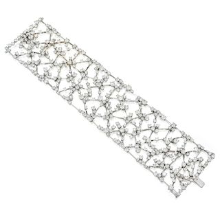 An Exquisite Wide Diamond Bracelet