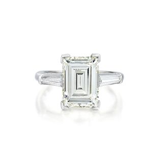 Vintage 3.26-Carat Emerald-Cut Diamond Ring
