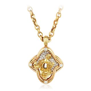 Dali "Madonna of Port Lligat" Diamond Pendant Necklace