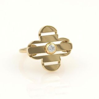 Louis Vuitton Petite Fleur Diamond 18k Ring Sz 4.75