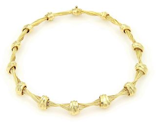 Henry Dunay 18k Twisted Wire Design Choker Necklace