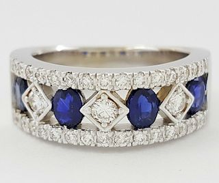 1.65tcw Diamond Natural Blue Sapphire 14K Gold  Ring