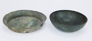 2 Roman bronze bowls