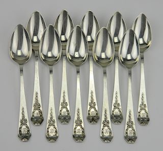10 Whiting sterling silver grapefruit spoons