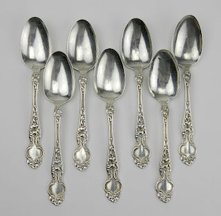 7 R. Wallace & Sons sterling silver teaspoons