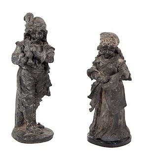 A Pair of English Lead Figures of a Dutch Boy and Girl