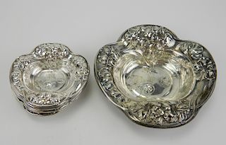 Art Nouveau sterling silver nut dishes