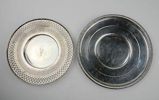 2 Sterling silver serving trays