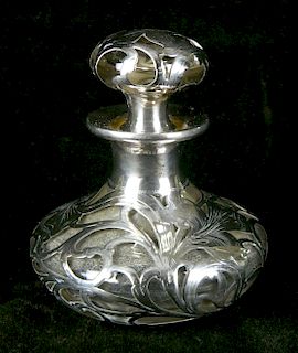 Art Nouveau sterling overlay perfume