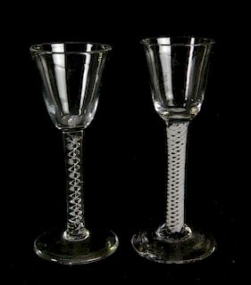 2 18th c. English cordial glass