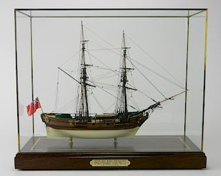 Scale Ship Model of British Snow Rigged Merchantma