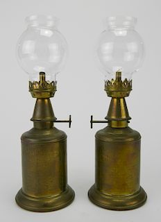 2 French Lampe Pigeon oil lamps