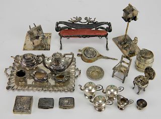 15 Miniature silver items