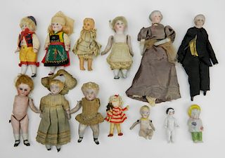 10 Miniature bisque dolls