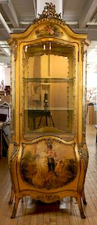 Louis XV style gilt bombe vitrine