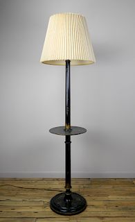 Black lacquer chinoiserie floor lamp