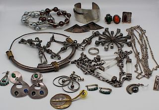 JEWELRY. Grouping of Assorted Silver Jewelry.