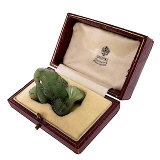 Russian Faberge Jade Frog
