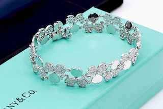 Tiffany & Co Paper Flowers 4CT Diamond Cluster Bracelet