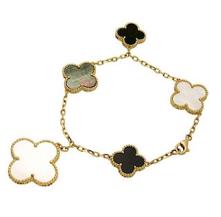 Van Cleef & Arpels 18k Alhambra Charm Bracelet