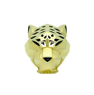 Panther De Cartier 18k Yellow Gold Onyx Peridot Ring
