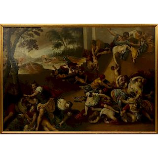 17th C. Old Master O/C Massacre Of The Innocents