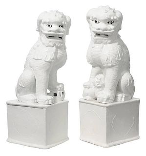 Large Pair Ceramic Foo Dogs