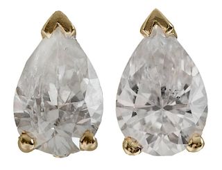 Pair Diamond Stud Earrings