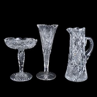 Three Brilliant Cut Glass Tableware