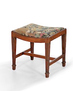 A George III mahogany stool, 18th century