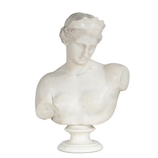 An Italian  marble bust of Diana, 19th century