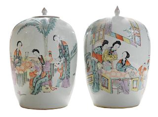 Pair Finely Enameled and
