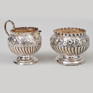 Victorian Silver Cream Jug and Sugar Bowl Set