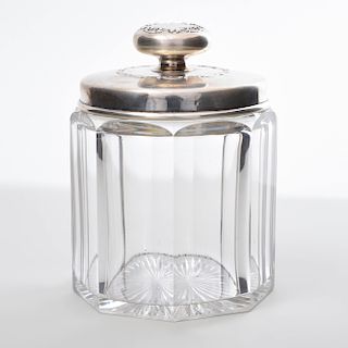 Goodnow & Jenks Silver Mounted Cut Glass Tobacco Jar