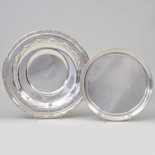 Gorham Silver Dish and an American Silver Tray