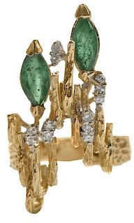 Contemporary Emerald and Diamond