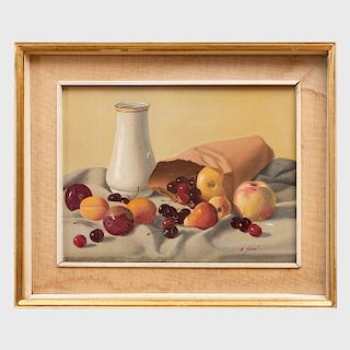 Alfredo Serri (1897-1972): Still Life with Cherries