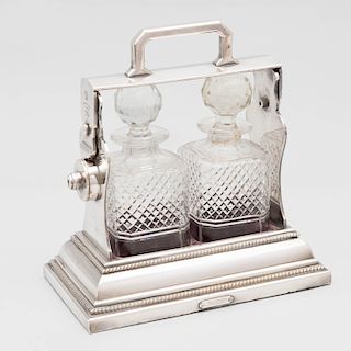 Victorian Silver Plate Betjemann’s Patent Two Bottle Tantalus