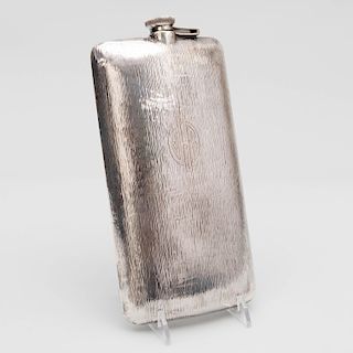 Large American Silver 1 Pint Hip Flask