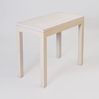 Modern White Lacquered Games Table, Designed by Tom Britt