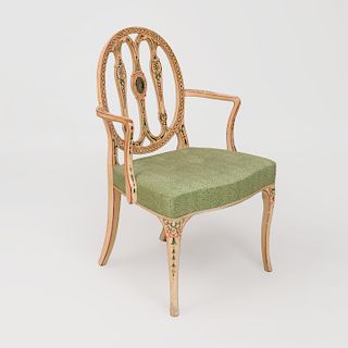 George III Style Painted Armchair 