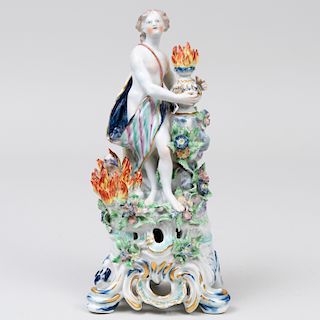 Bow Porcelain Figure Emblematic of Fire 