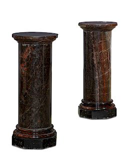 Pair Neoclassical style marmo africano pedestals