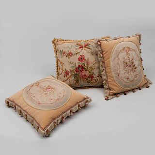 Three Large Tapestry Pillows