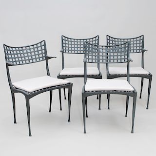 Set of Four Dan Johnson Coated Metal 'Gazelle' Chairs