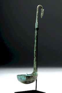 Etruscan Bronze Simpulum (Ladle) w/ Antelope Handle